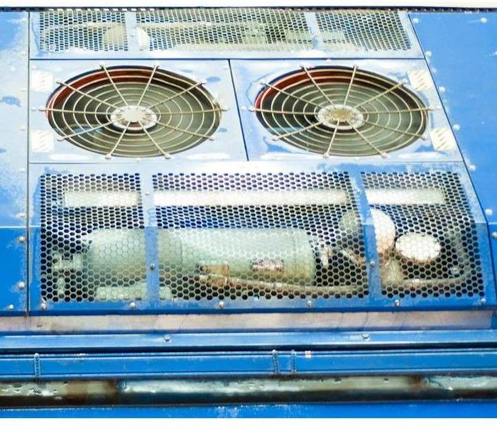 Blue air conditioning unit
